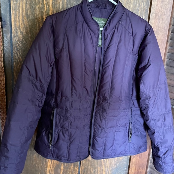 Eddie Bauer women's Quilted Goose Down purple jacket XLP - Picture 1 of 6